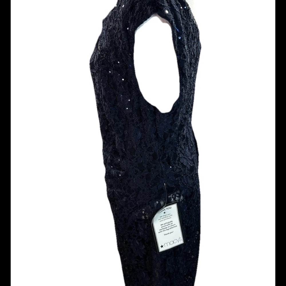 Connected Apparel Navy Lace Formal Gown Size 14 NWT Wedding Evening Dress - Picture 3 of 10